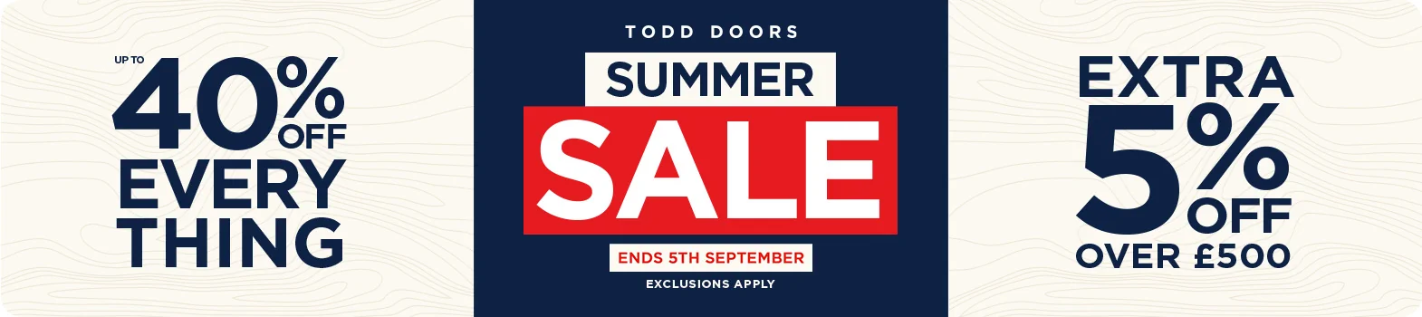 Up to 40% off everything banner