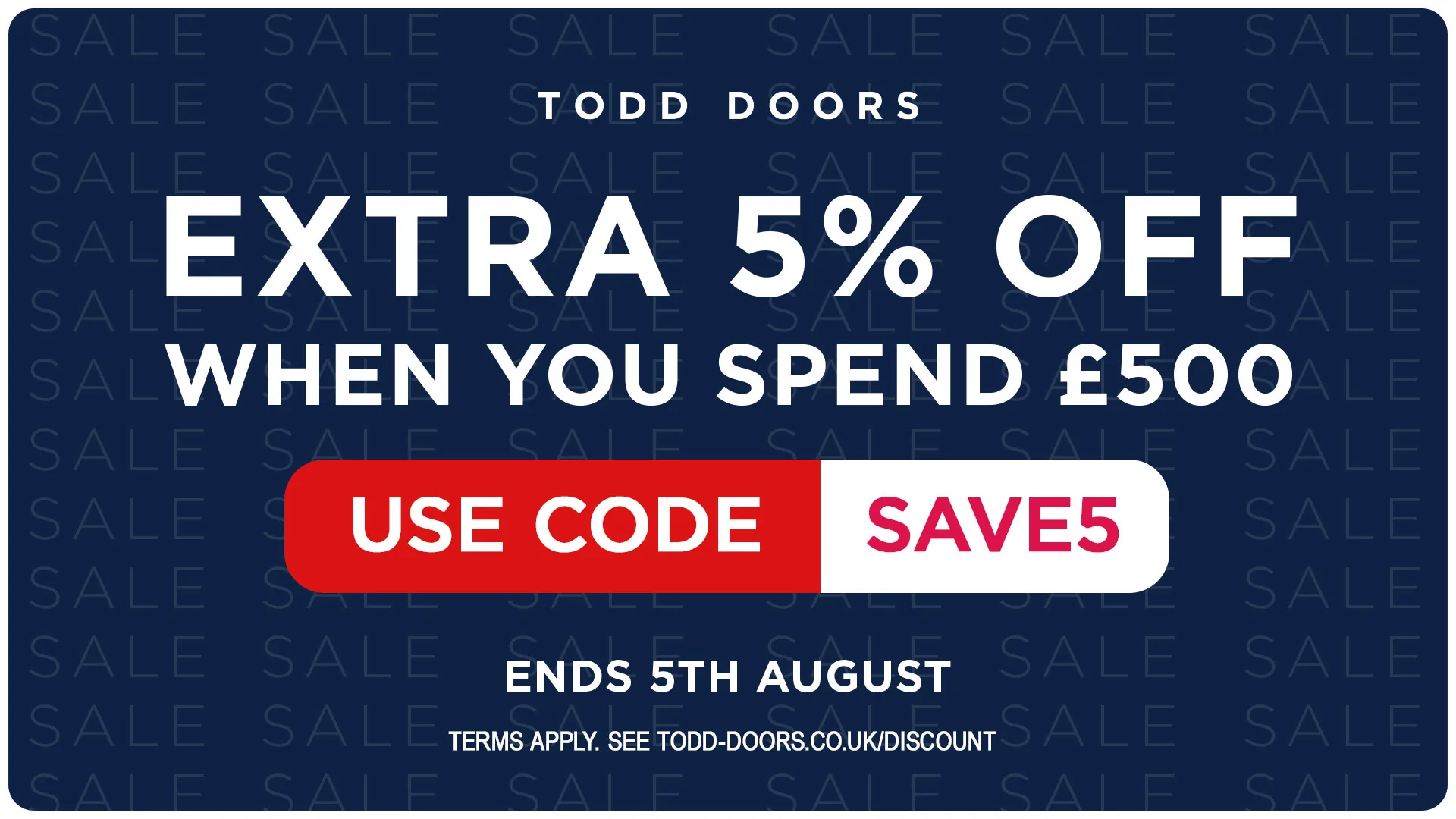 Save an extra 5% with code SAVE5