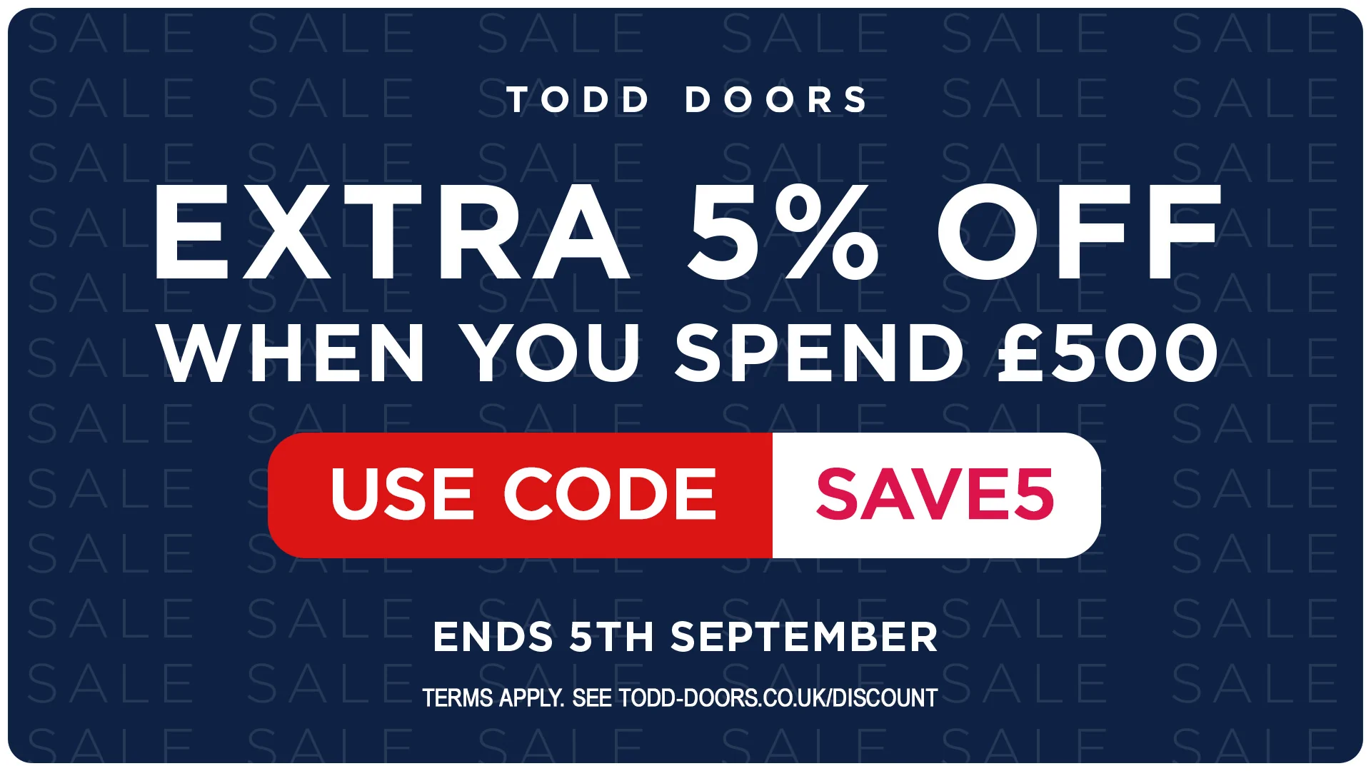 Save an extra 5% with code SAVE5