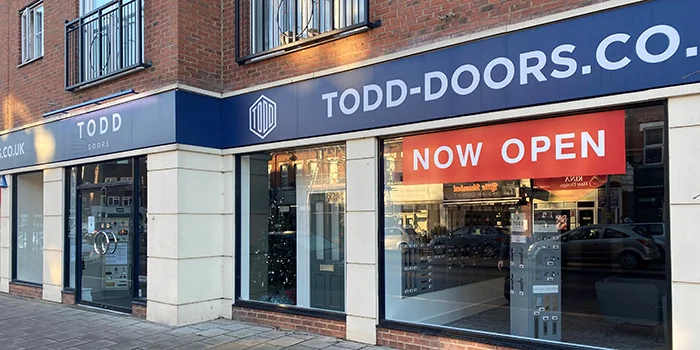 Outside shot of Todd Doors Twickenham Showroom