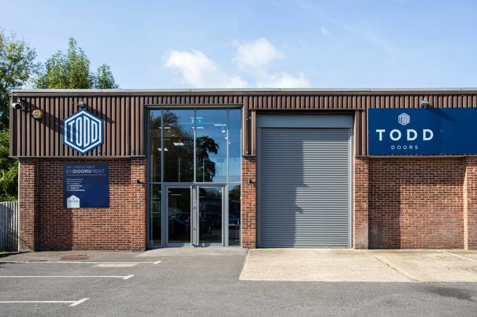 Outside shot of Todd Doors High Wycombe showroom