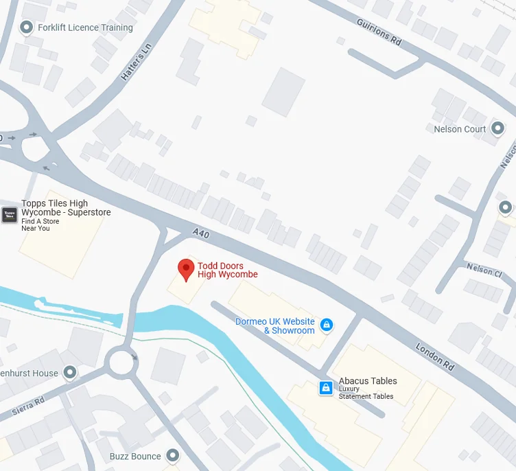 Google maps image showing Todd Doors High Wycombe location