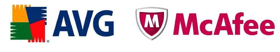 AVG and McAfee Logos