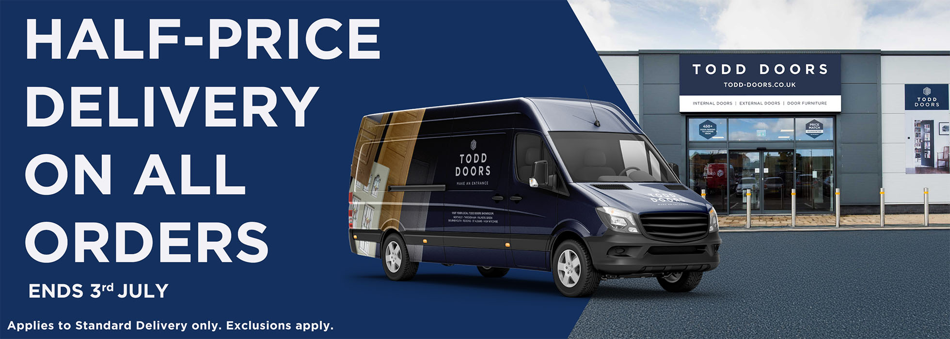 Free delivery banner when you spend over £750