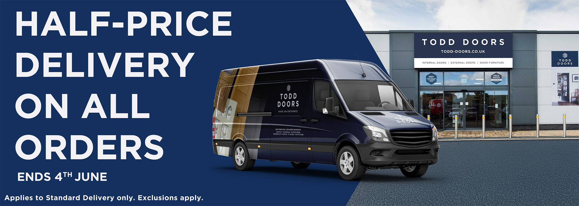 Free delivery banner when you spend over £750